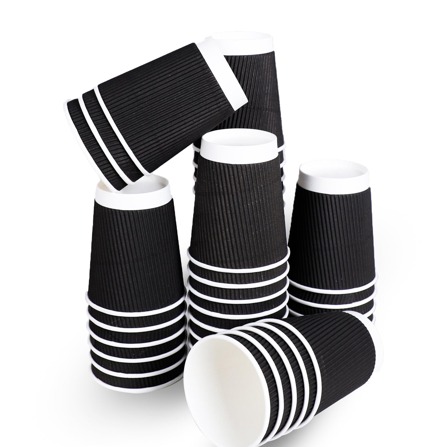 Three Leaf 9 Oz. Ripple Wall Cups, (Black) 900 Ct. (20 Packs Of 45)
