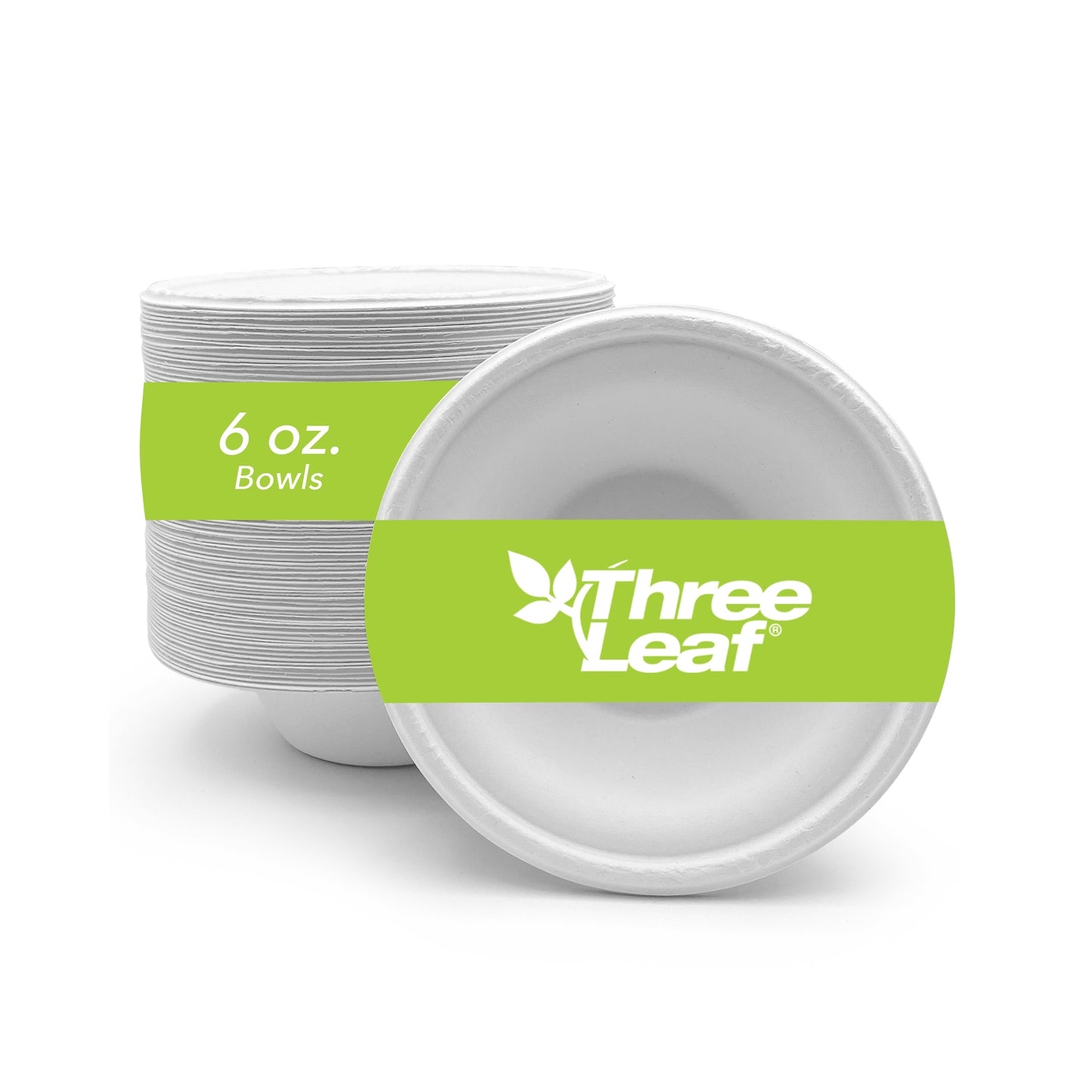 Three Leaf 6 Oz (180 Ml) Bagasse Bowl