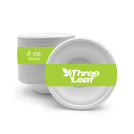 Three Leaf 6 Oz (180 Ml)  Bagasse Bowl