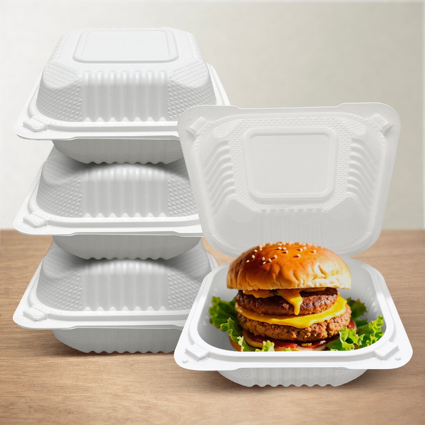 6" X 6" MFPP Burger Box, 250 Ct. - White