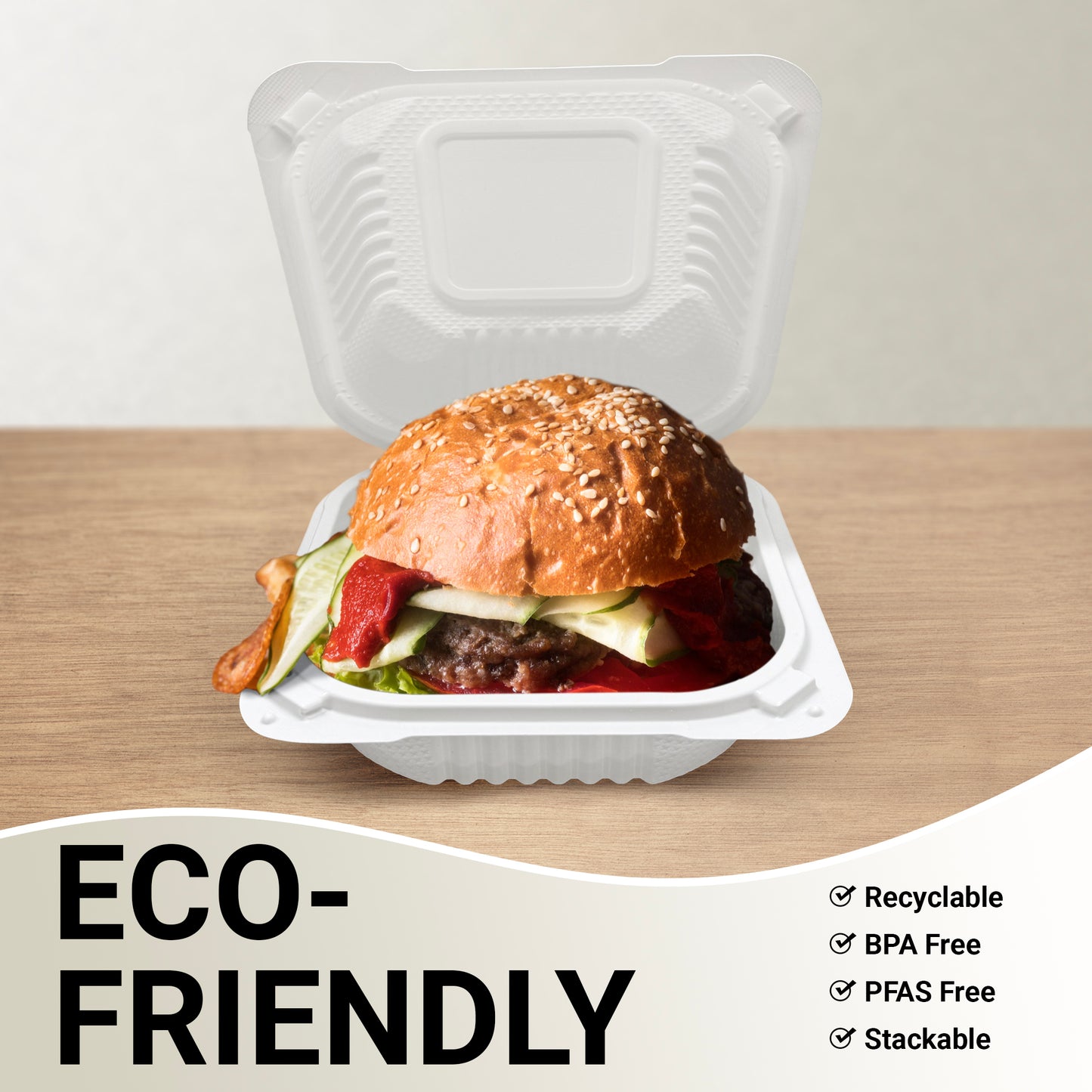6" X 6" MFPP Burger Box, 250 Ct. - White