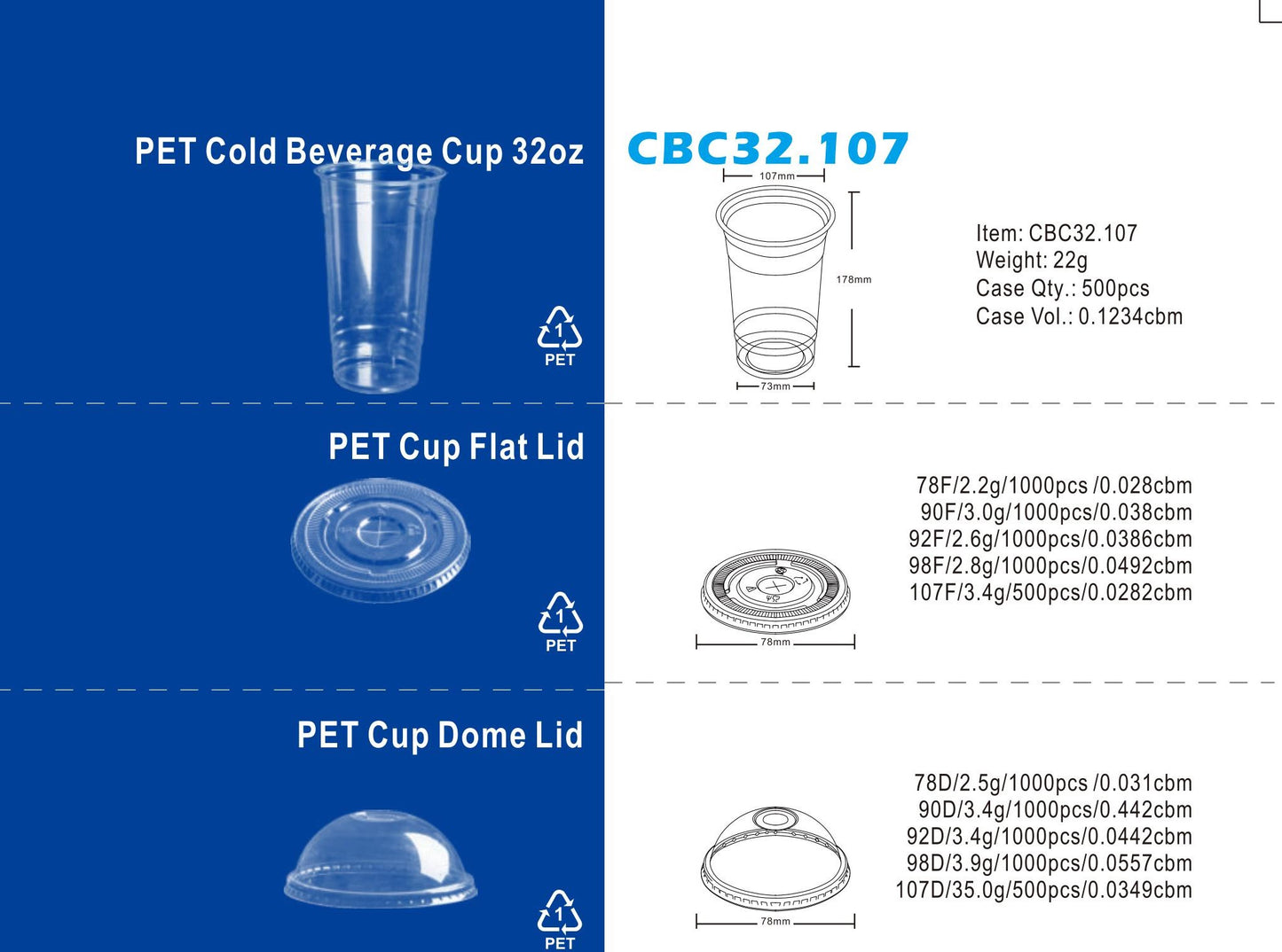 PET Cold Beverage Cup