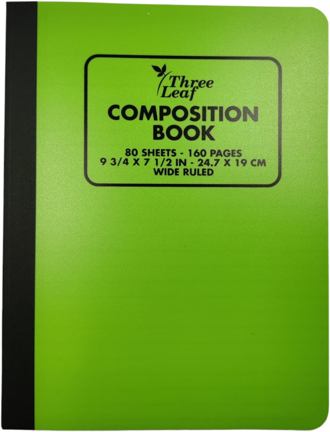 Three Leaf 80 Ct, 9-3/4 X 7-1/2, Assorted Poly Cover Composition Notebook, Wide Ruled