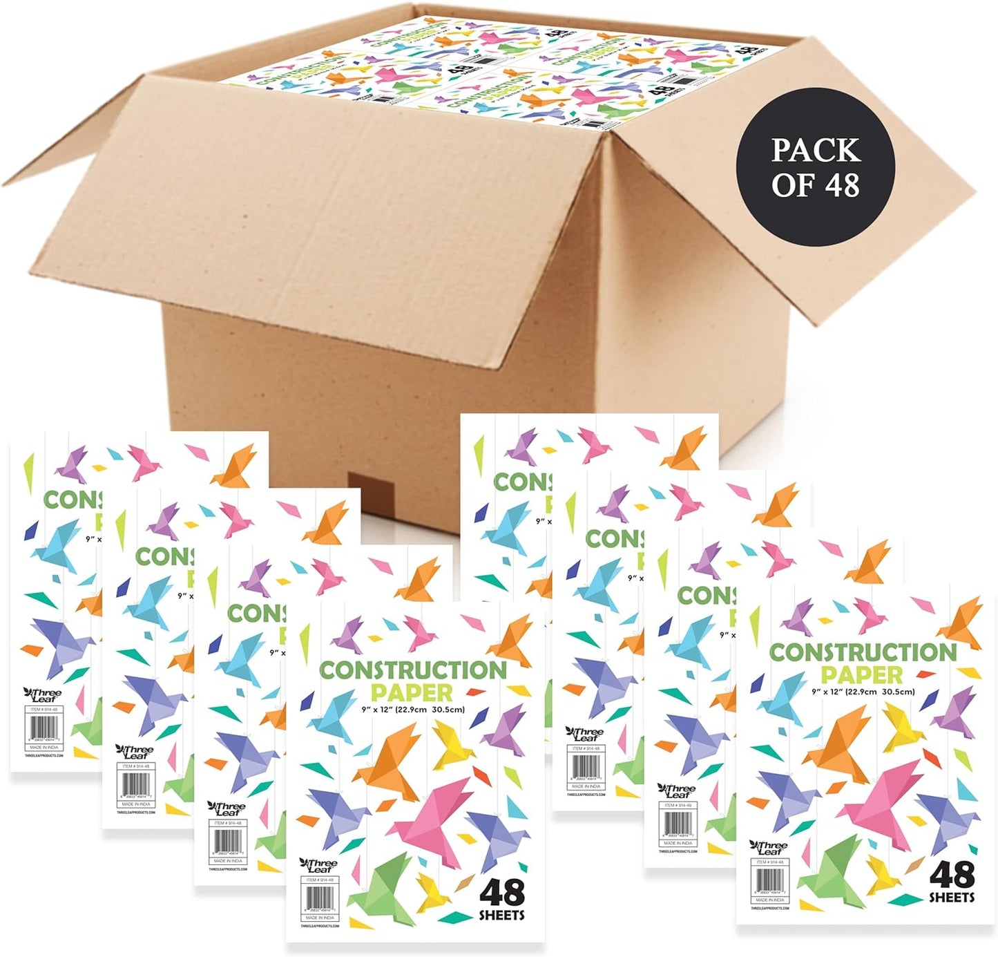 Three Leaf Construction Paper 48 Ct, 9 X 12