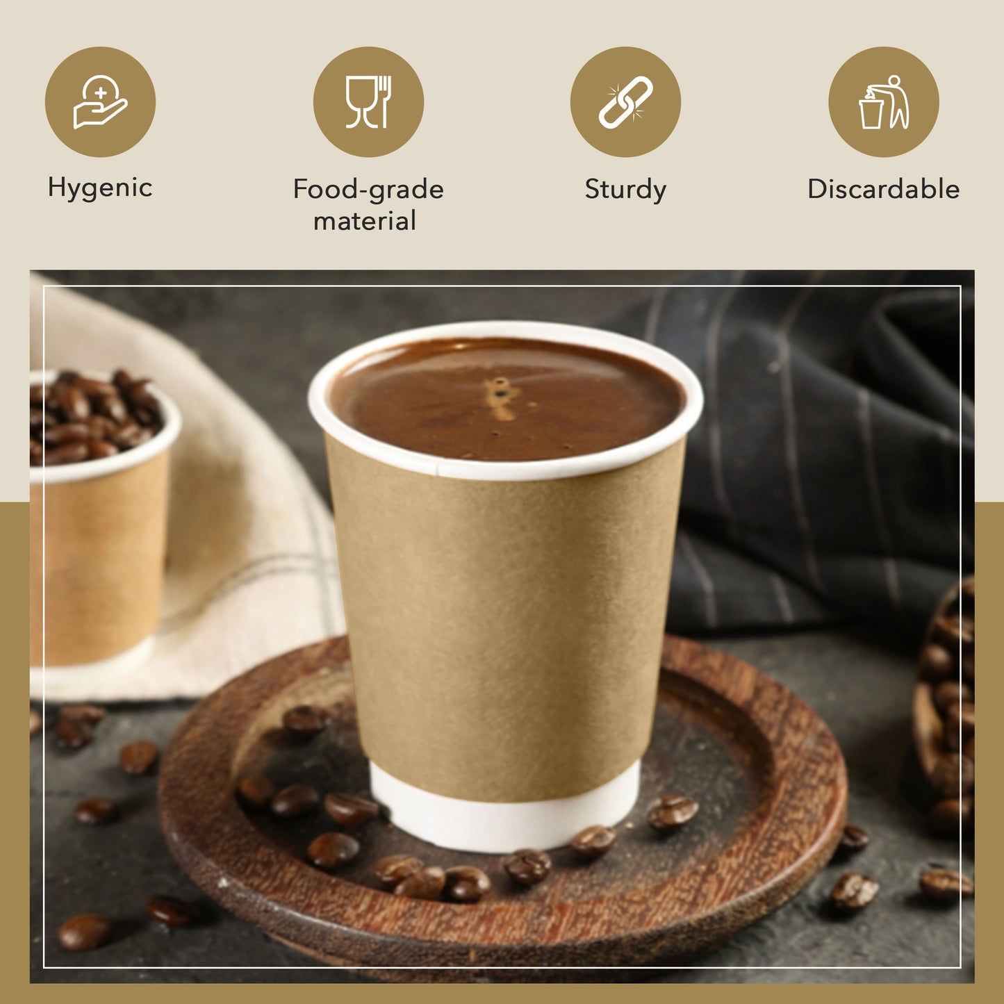 Three Leaf 12 Oz. Paper Hot Cups, (Brown) 500 Ct. (20 Packs Of 25)