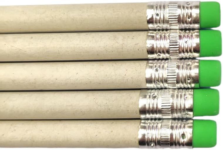 Three Leaf 144 Ct. #2 White Recycled Paper Pencils With Eraser Tip