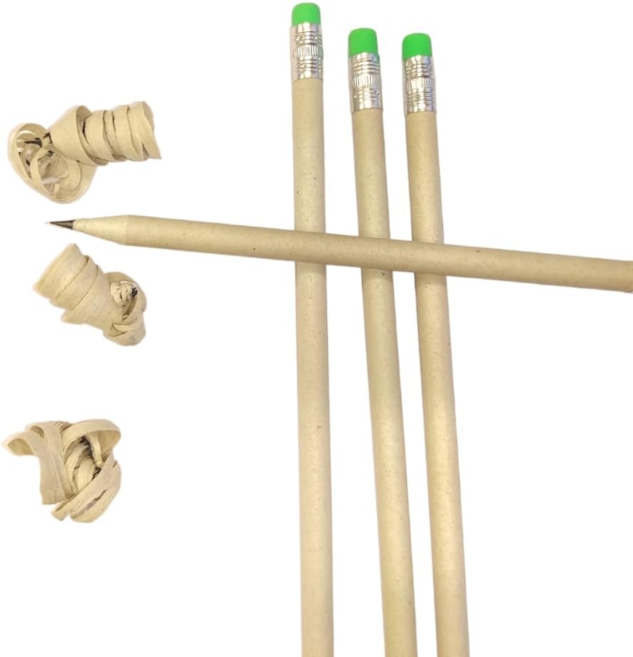 Three Leaf 144 Ct. #2 White Recycled Paper Pencils With Eraser Tip
