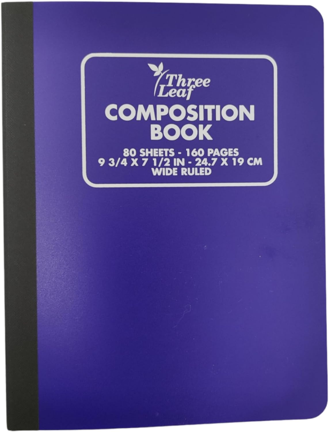 Three Leaf 80 Ct, 9-3/4 X 7-1/2, Assorted Poly Cover Composition Notebook, Wide Ruled