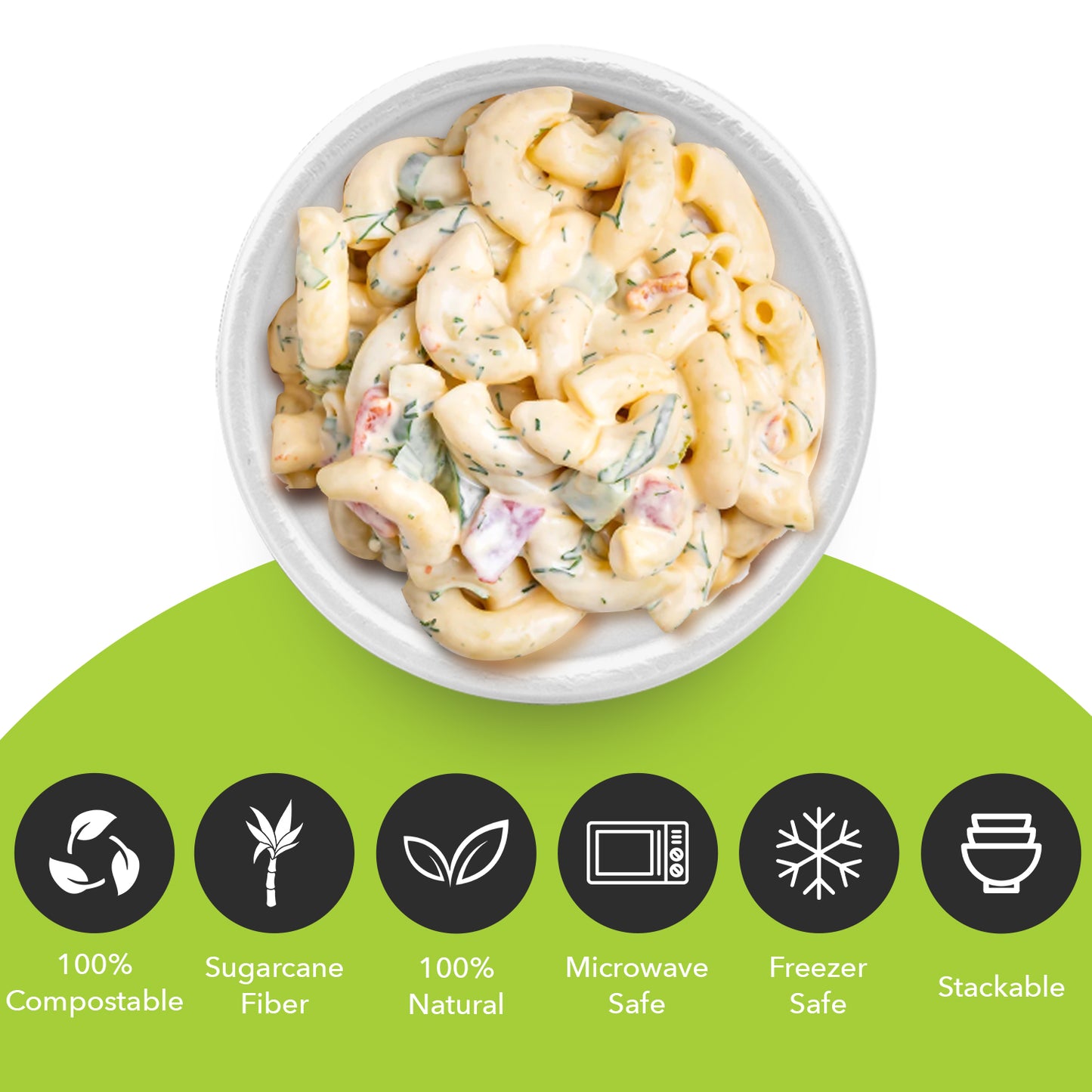 Three Leaf 12 Oz (355 Ml) Bagasse Bowl, 1000 Ct.