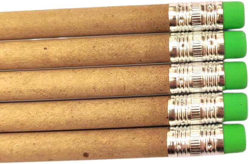 Three Leaf 144 Ct. #2 Brown Recycled Paper Pencils With Eraser Tip