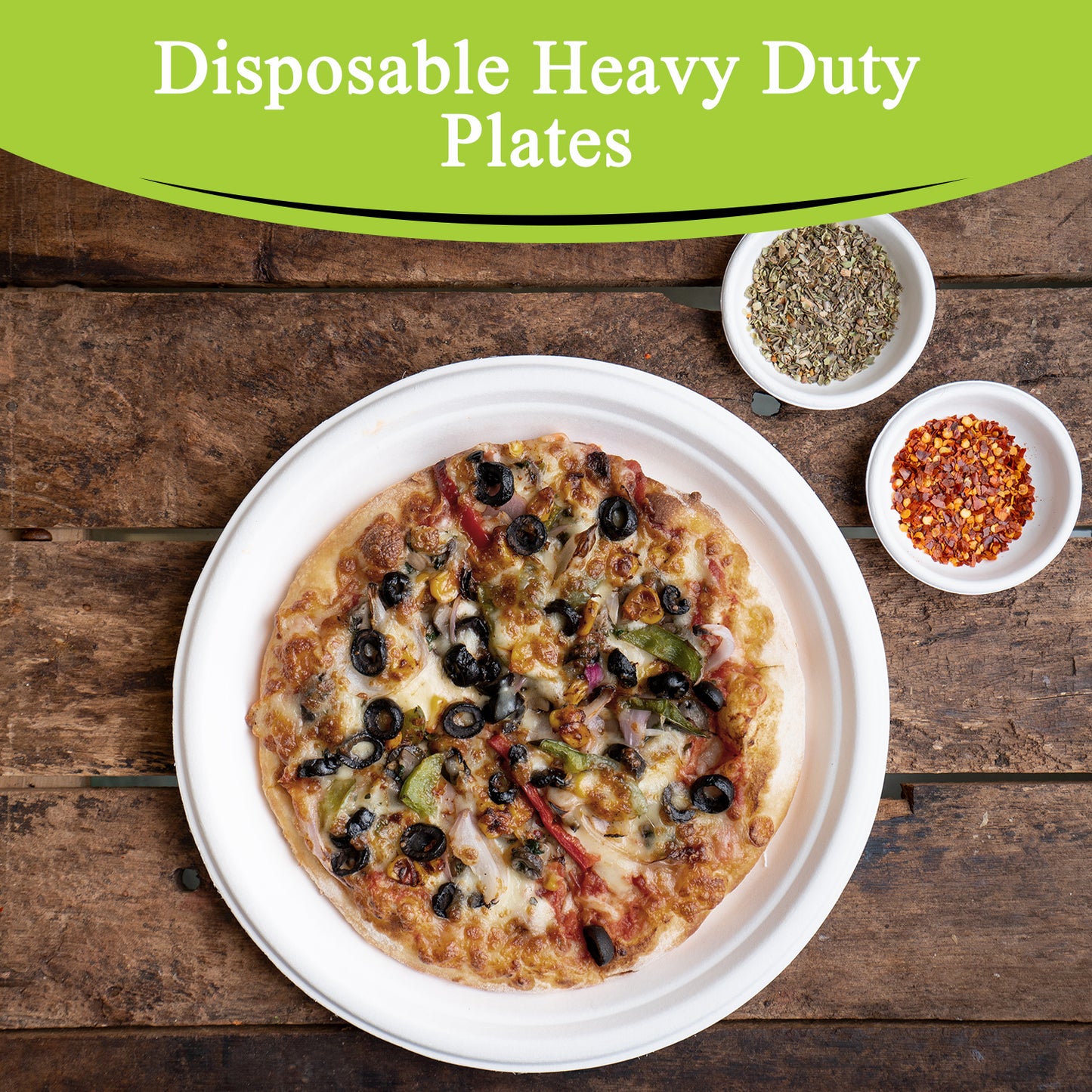 Three Leaf 10" Bagasse Round Plate, 500 Ct.
