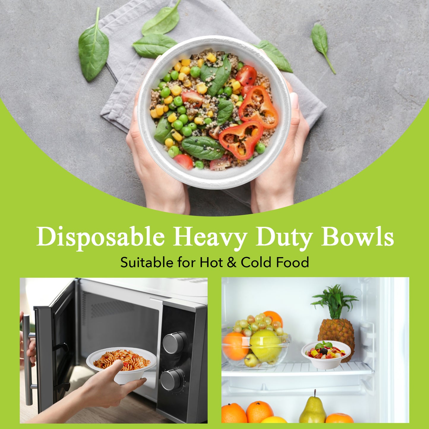 Three Leaf 12 Oz (355 Ml) Bagasse Bowl, 1000 Ct.