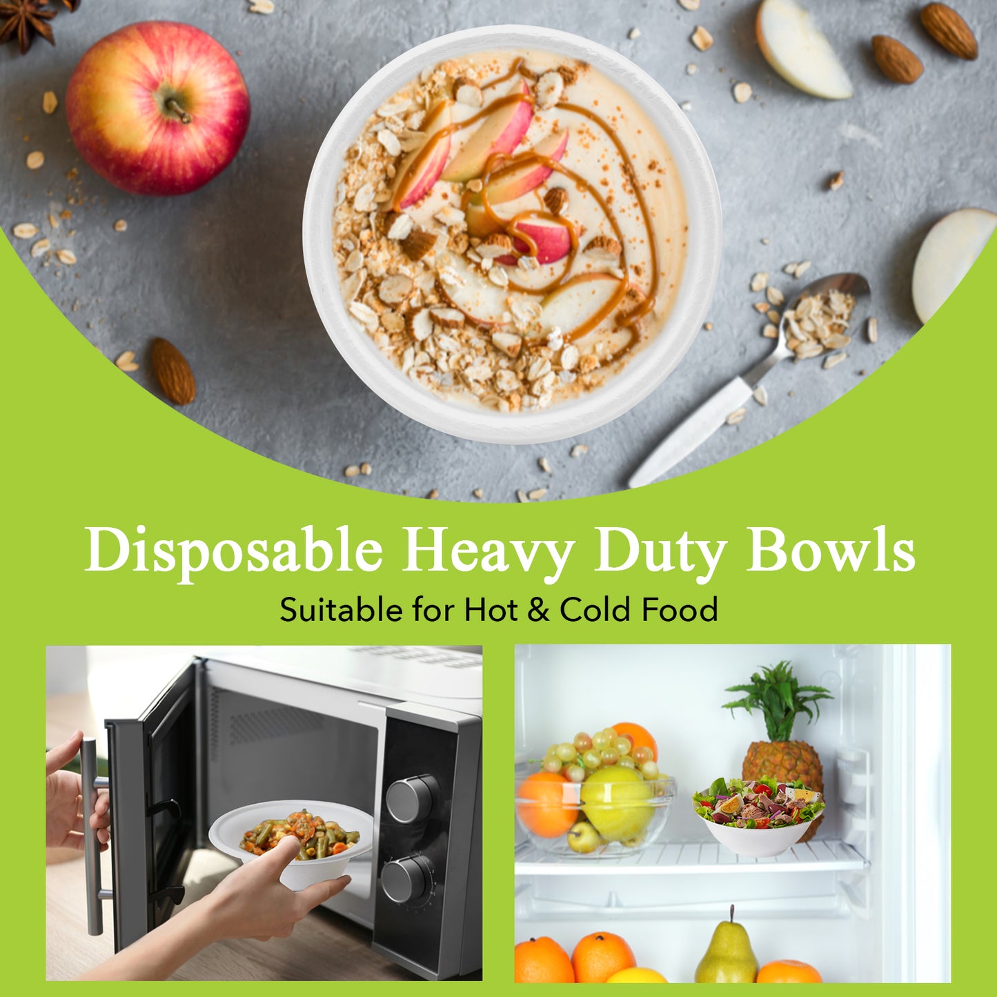 Three Leaf 16 Oz (500 Ml) Bagasse Bowl, 1000 Ct.