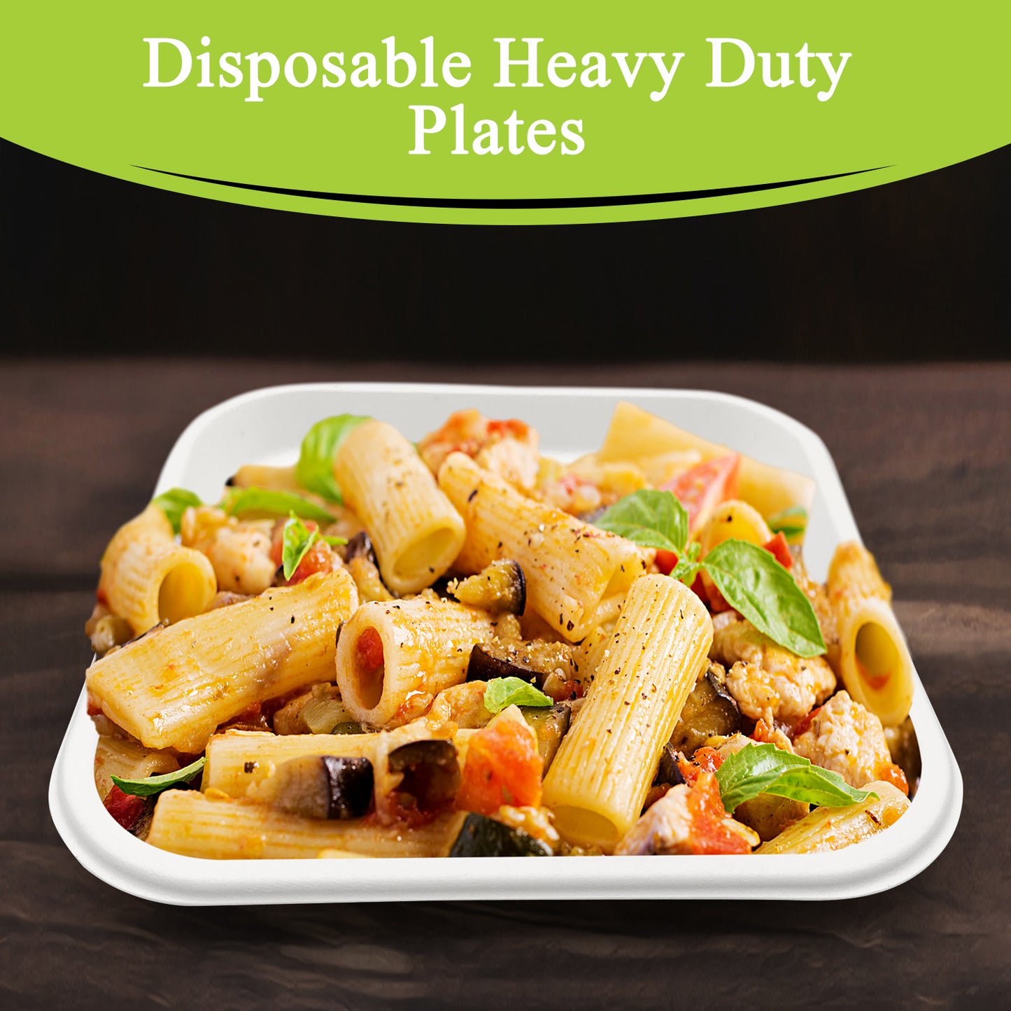 Three Leaf 9" Bagasse Square Plate, 500 Ct.