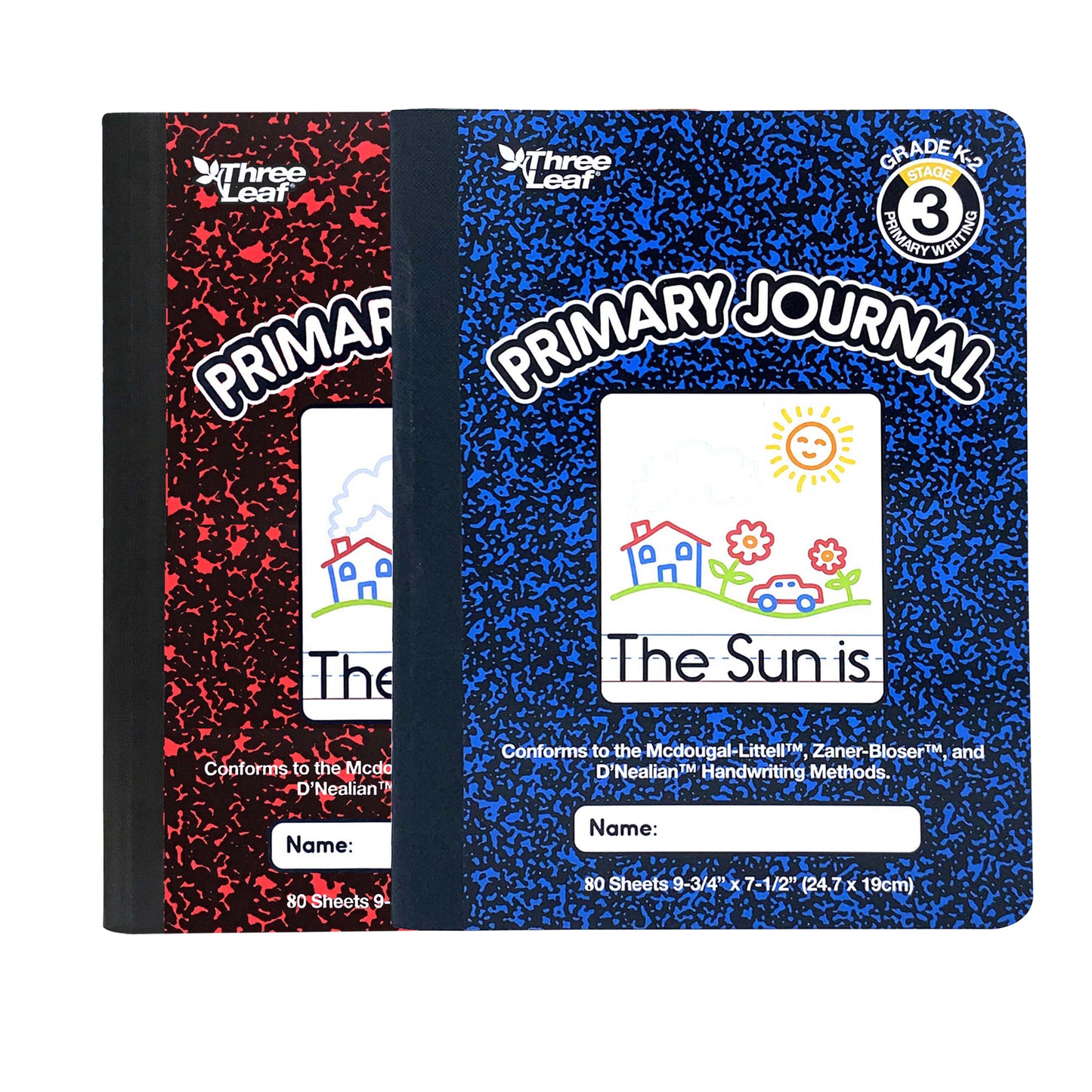 Three Leaf 80 Ct 9 3/4 X 7 1/2 Composition Notebook 700 GSM Primary Ruled