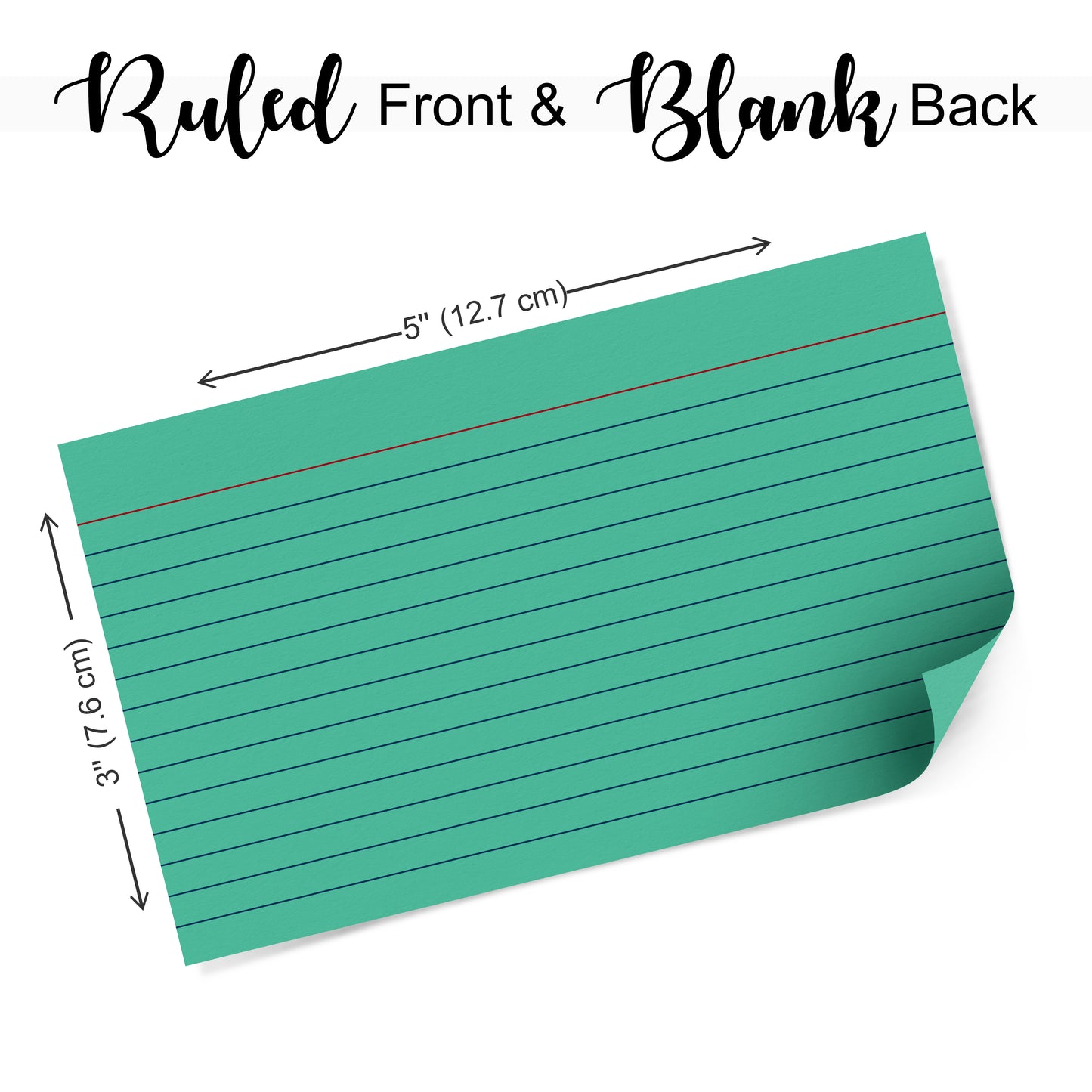 Three Leaf 100 Ct. 3 X 5, Index Card Ruled, Colored