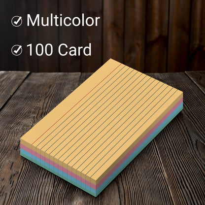 Three Leaf 100 Ct.  3 X 5, Index Card Ruled, Colored (36 Pack Per Case)