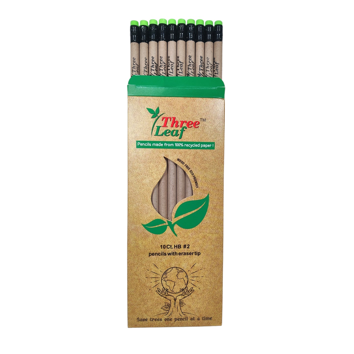 Three Leaf 10 Ct. #2 Hb Recycled Paper Pencils