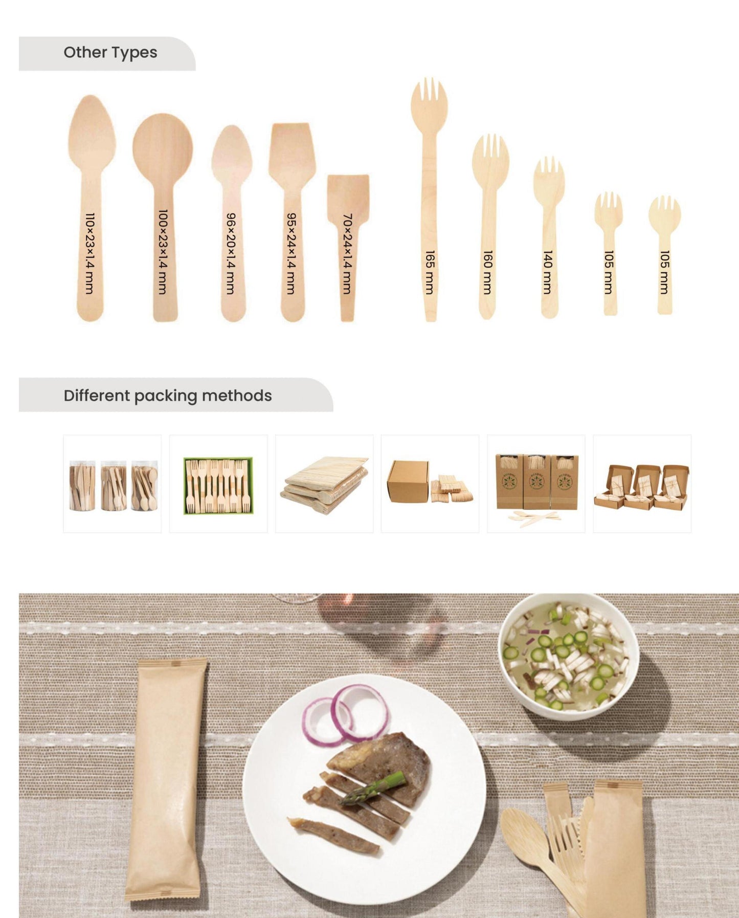 Wooden Knife, Spoon and Fork Set