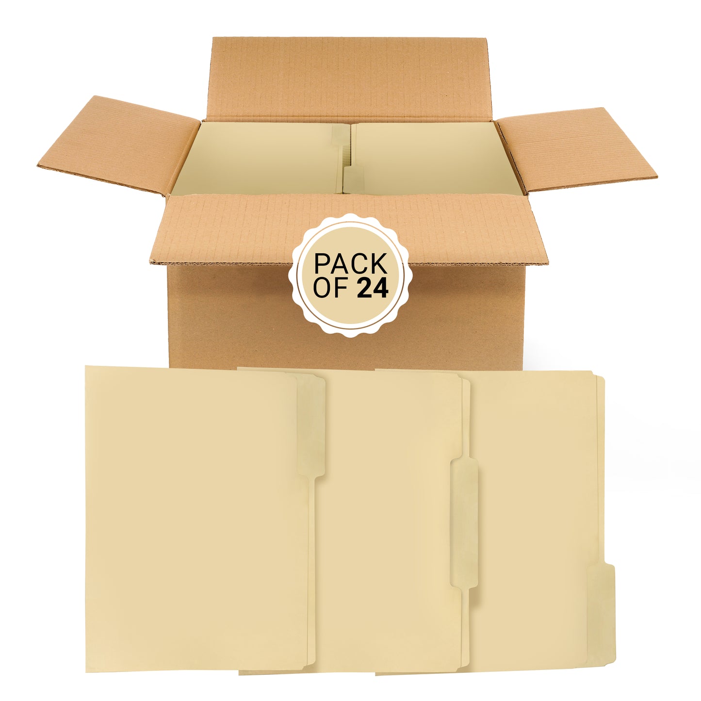 Three Leaf 12 Pack Manila Folder , 8.5 X 11, 1/3 Cut Tab