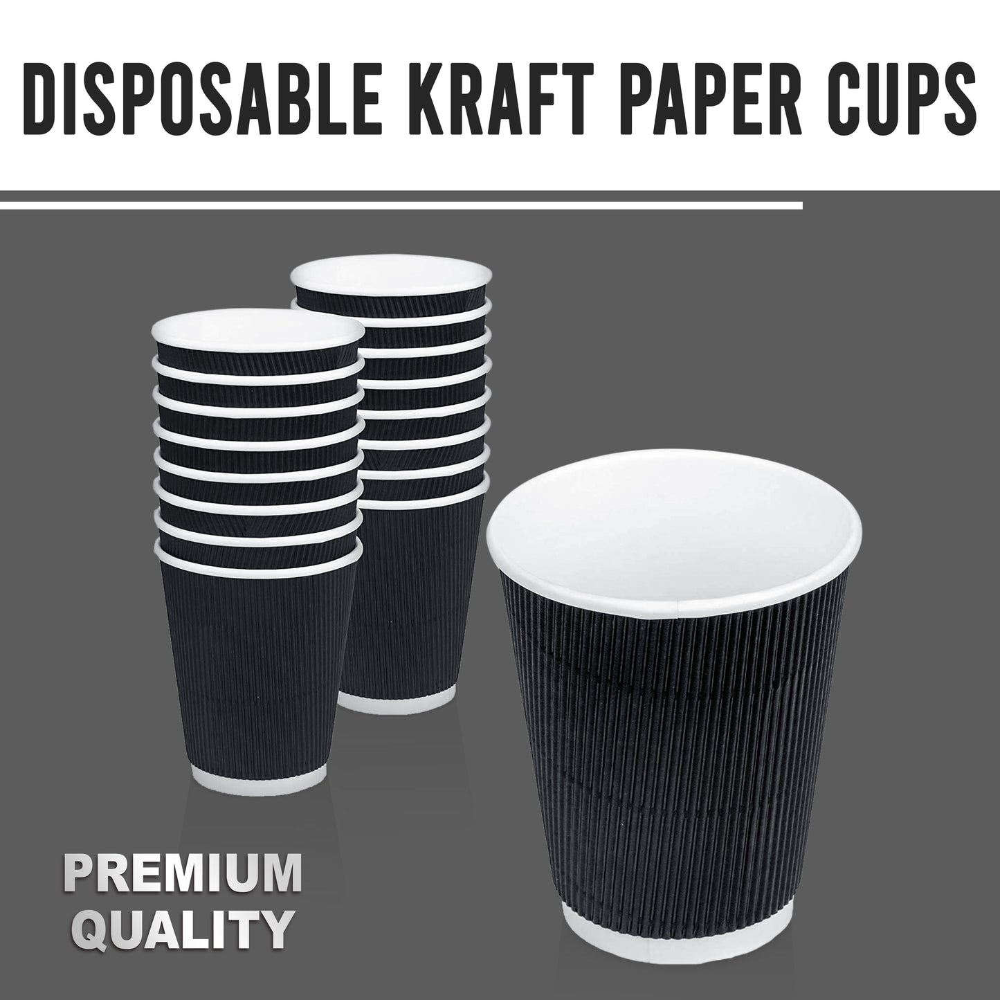Three Leaf 9 Oz. Ripple Wall Cups, (Black) 900 Ct. (20 Packs Of 45)