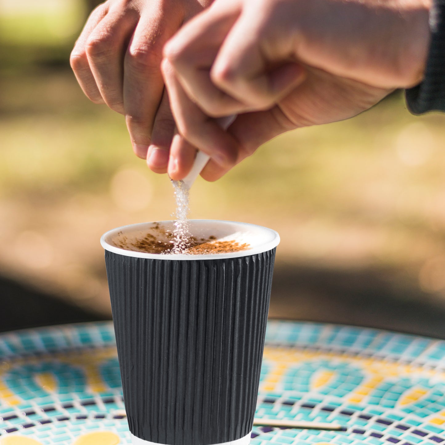 Three Leaf 9 Oz. Ripple Wall Cups, (Black) 900 Ct. (20 Packs Of 45)