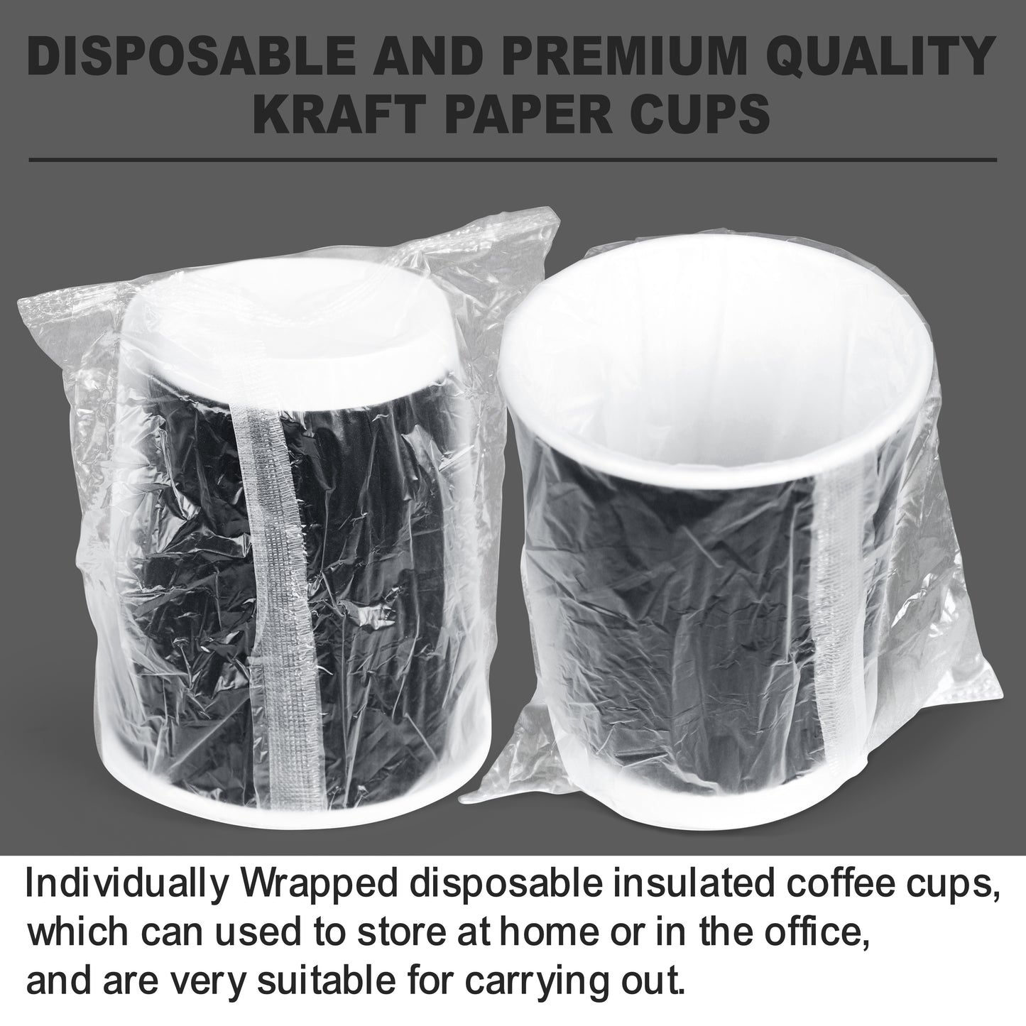Three Leaf 9 Oz. Ripple Wall Cups, Individually Wrapped, (Black) 900 Ct. (20 Packs Of 45)