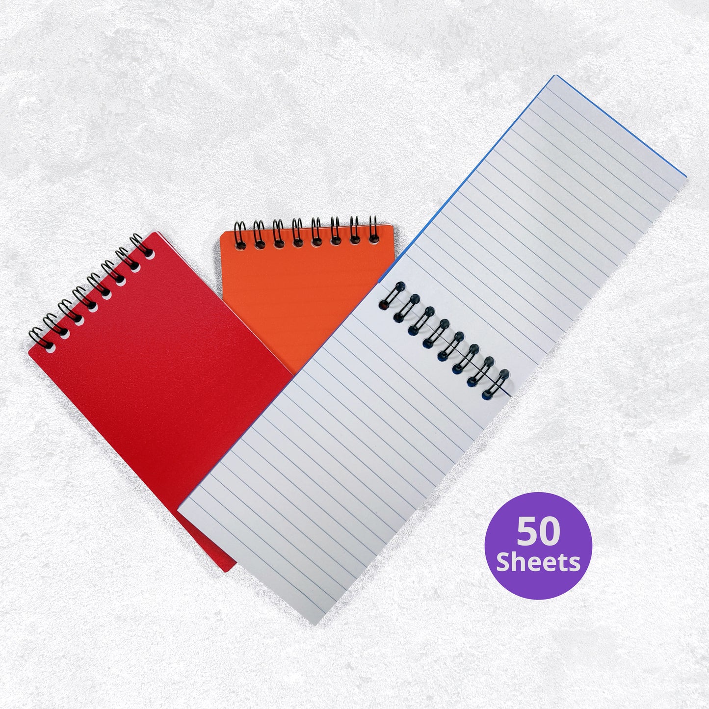 Three Leaf Memo Book 3X5 Double Wire Plain Poly Cover Top Bound-3Pk - 50 Sheets