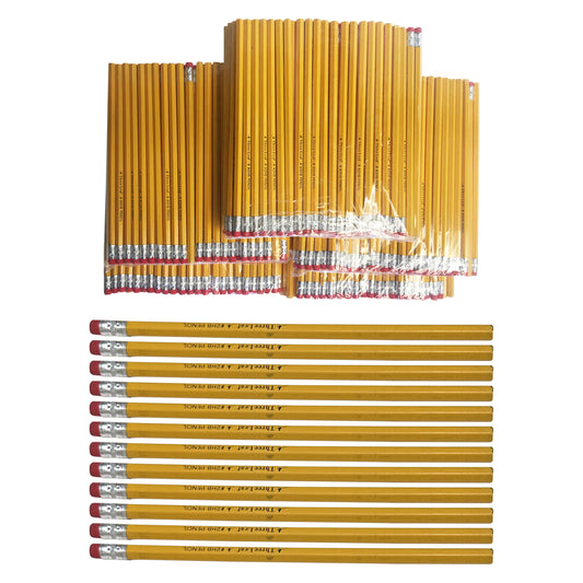 Three Leaf 500 Ct Yellow Pencil With Eraser, Bulk Pack