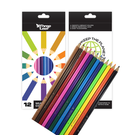 Three Leaf 12 Ct. Colored Pencils (72 Pack Per Case)