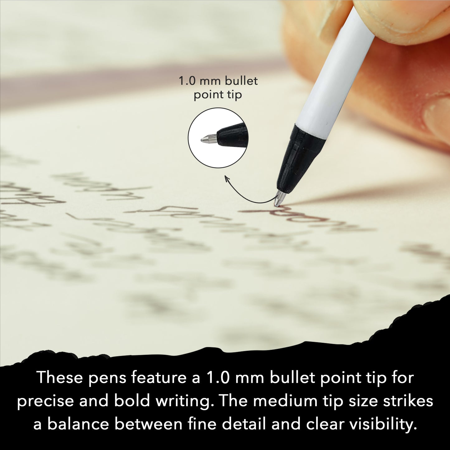Three Leaf 144 Ct. Black Stick Ball Point Pen