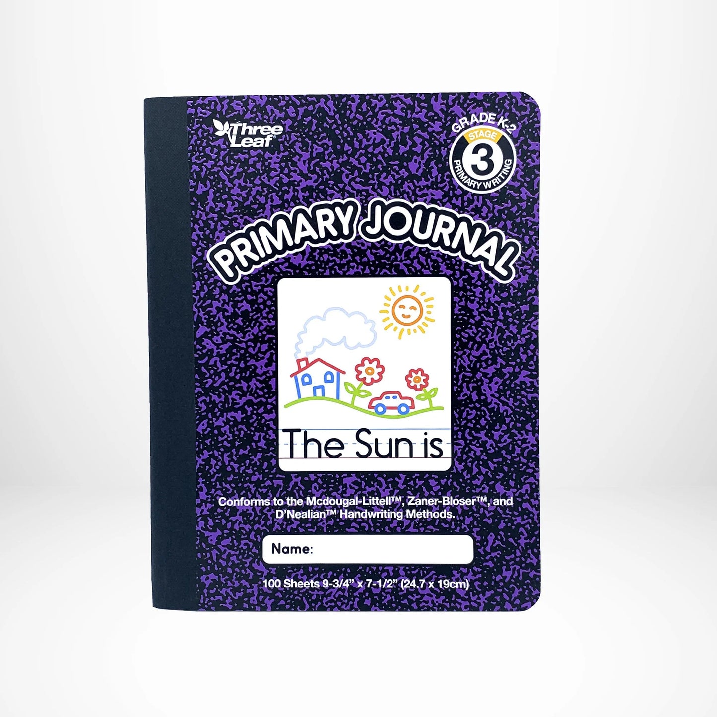Three Leaf 100 CT, 9-3/4 X 7-1/2, COMPOSITION NOTEBOOK, HARDCOVER, PRIMARY RULED (24 Units Per Case)