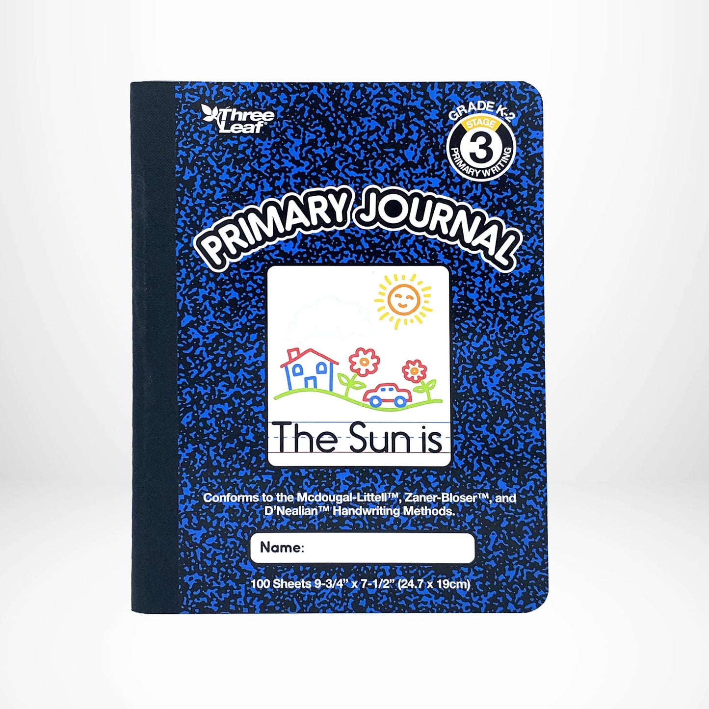 Three Leaf 100 CT, 9-3/4 X 7-1/2, COMPOSITION NOTEBOOK, HARDCOVER, PRIMARY RULED (24 Units Per Case)