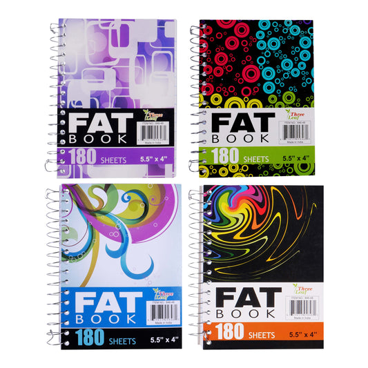 Three Leaf 180 Ct.  5 1/2 X 4, Fat Book