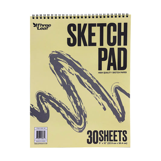 Three Leaf Sketch Pad Spiral, 30 Ct 9 X 12