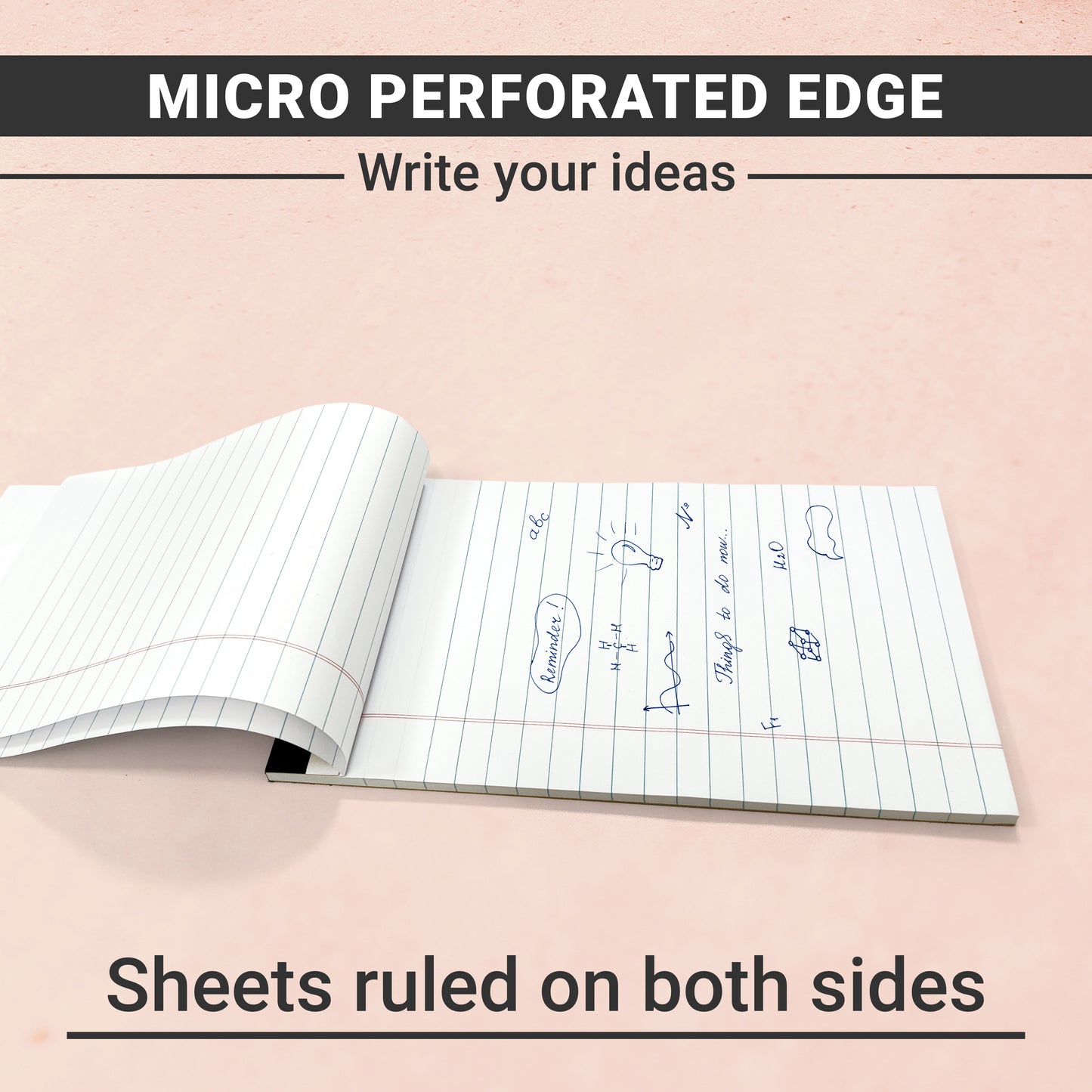 Three Leaf Writing Pad 5 X 8 Inch, 50 Sheets, 2 Pack
