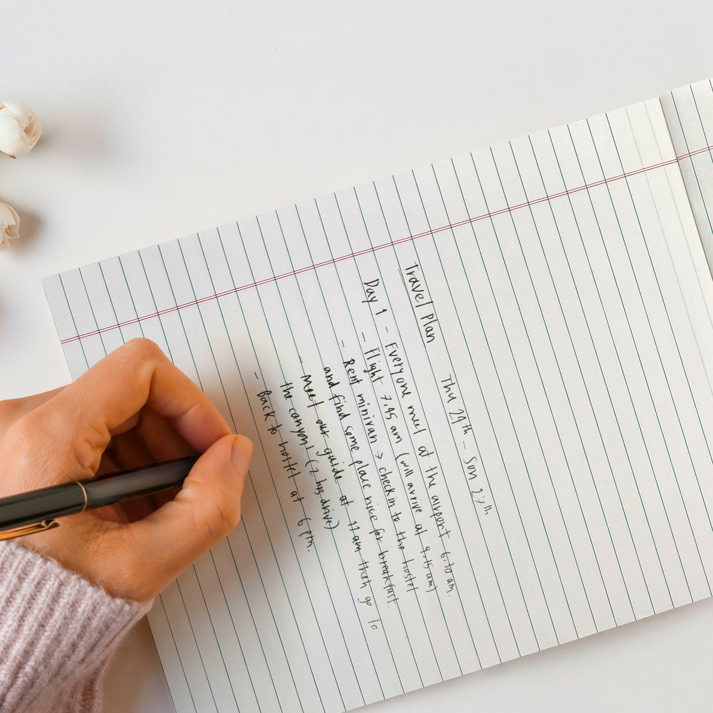 Three Leaf Writing Pad 8.5 X 11.75, 50 Sheets