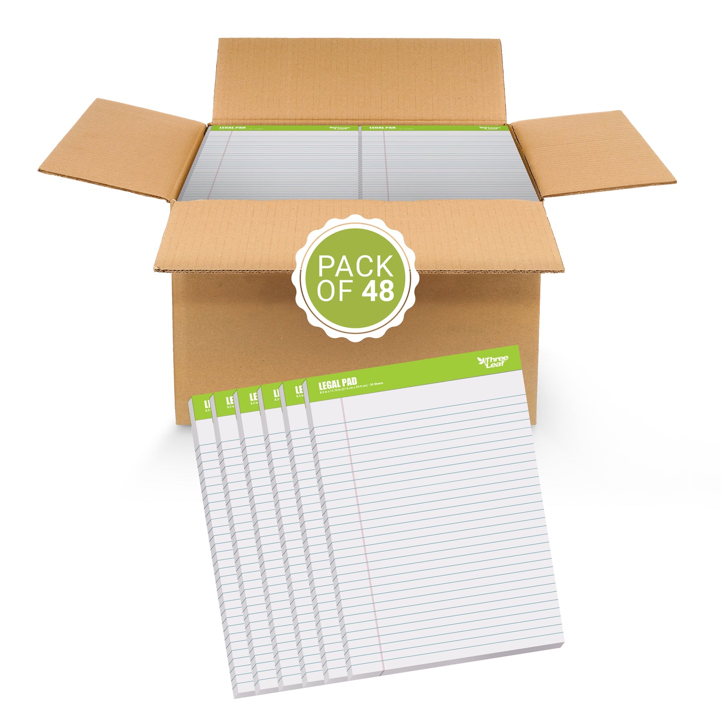 Three Leaf Writing Pad 8.5 X 11.75, 50 Sheets