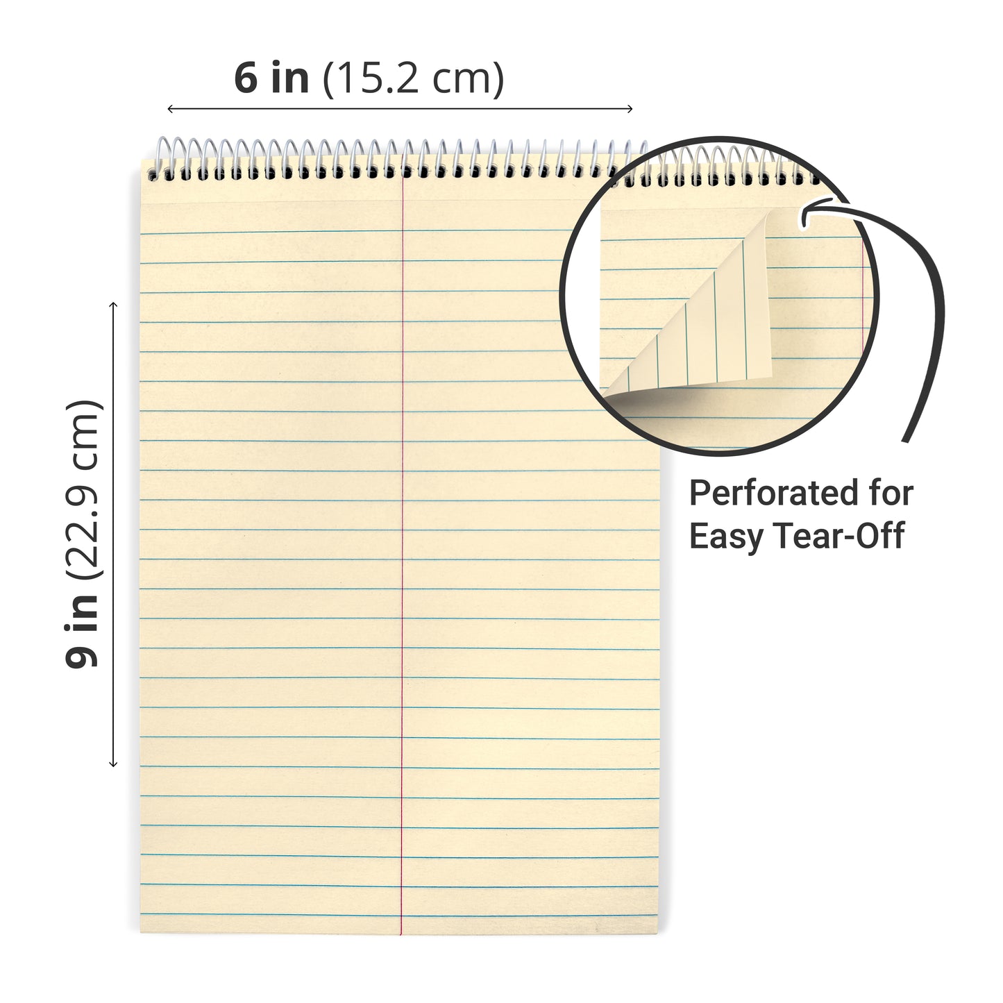 Three Leaf Steno Pad 6 X 9, 80 Sheets