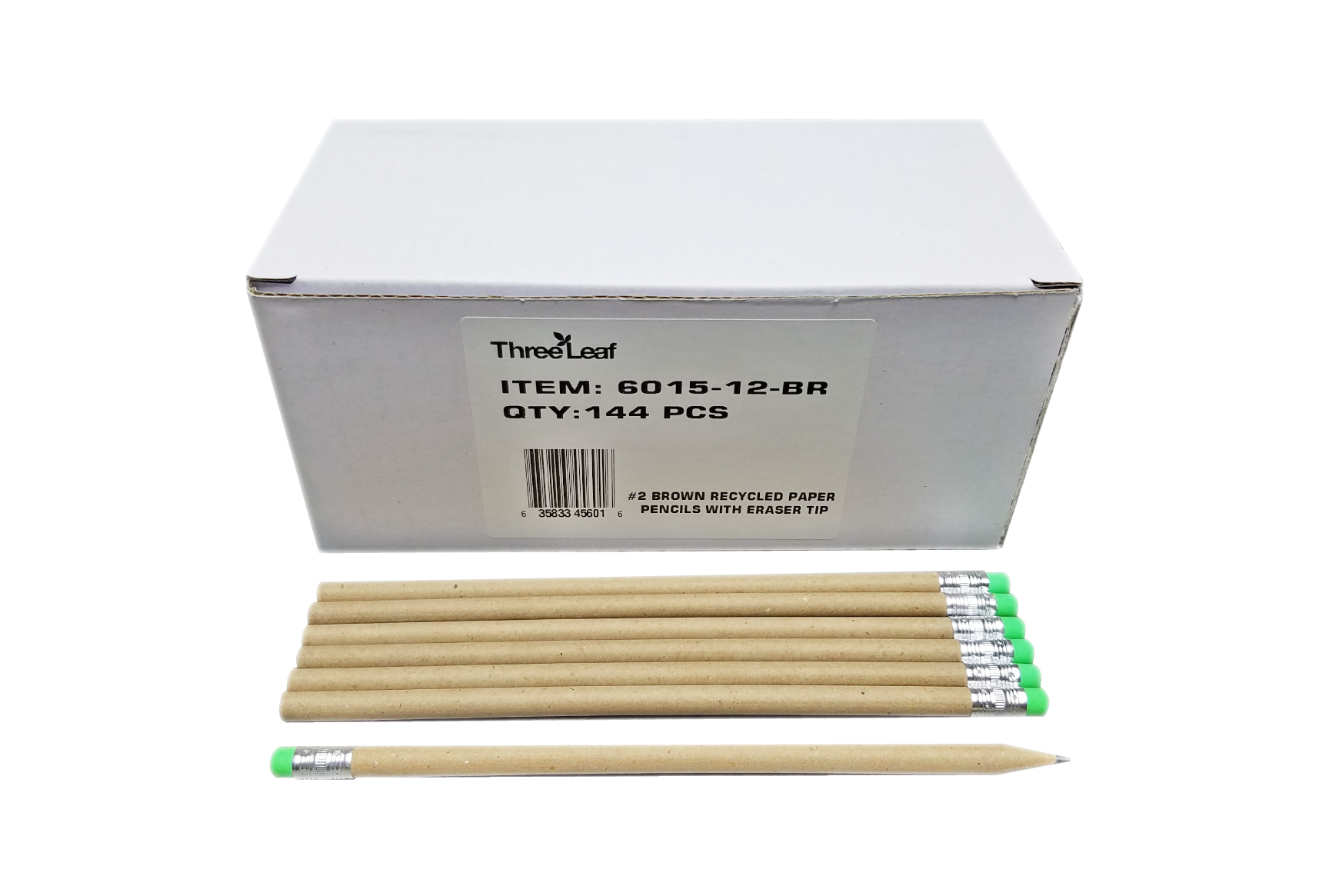 brown recycled paper pencil with eraser