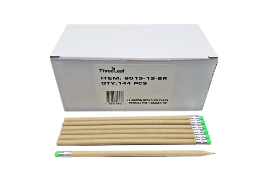 brown recycled paper pencil with eraser
