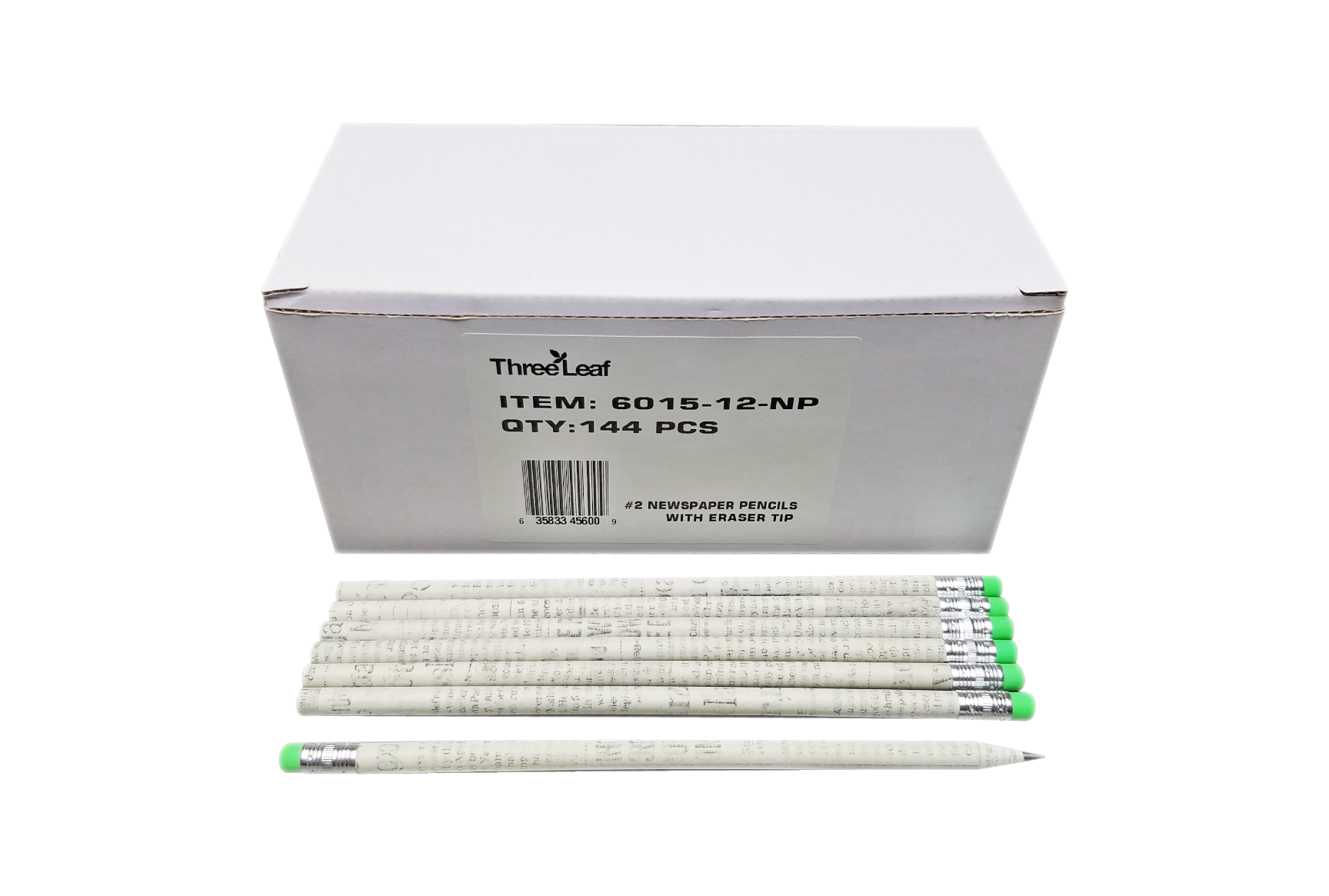 Three Leaf Newspaper Pencil with Eraser
