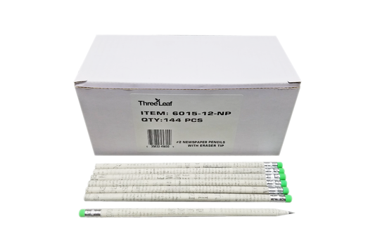 Three Leaf Newspaper Pencil with Eraser