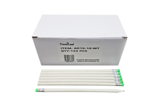 white recycled paper pencil with eraser