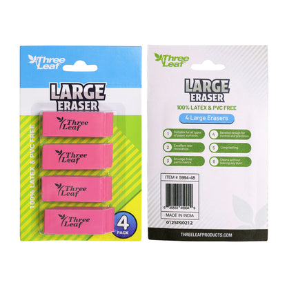 Three Leaf 4 Ct. Pink Bevel Eraser