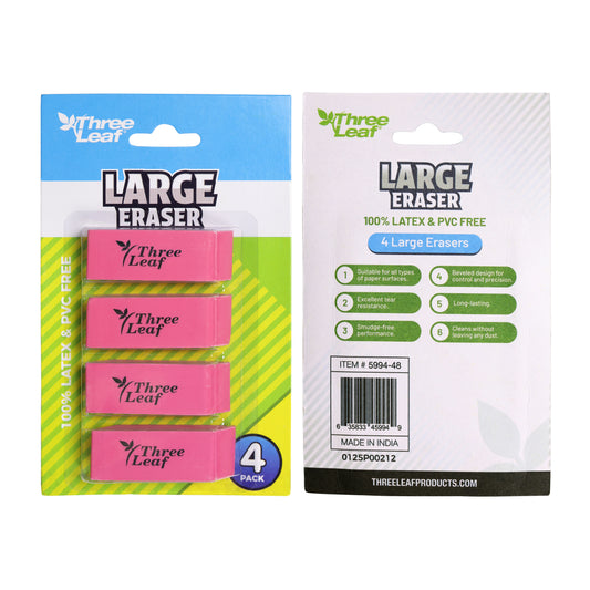 Three Leaf 4 Ct. Pink Bevel Eraser