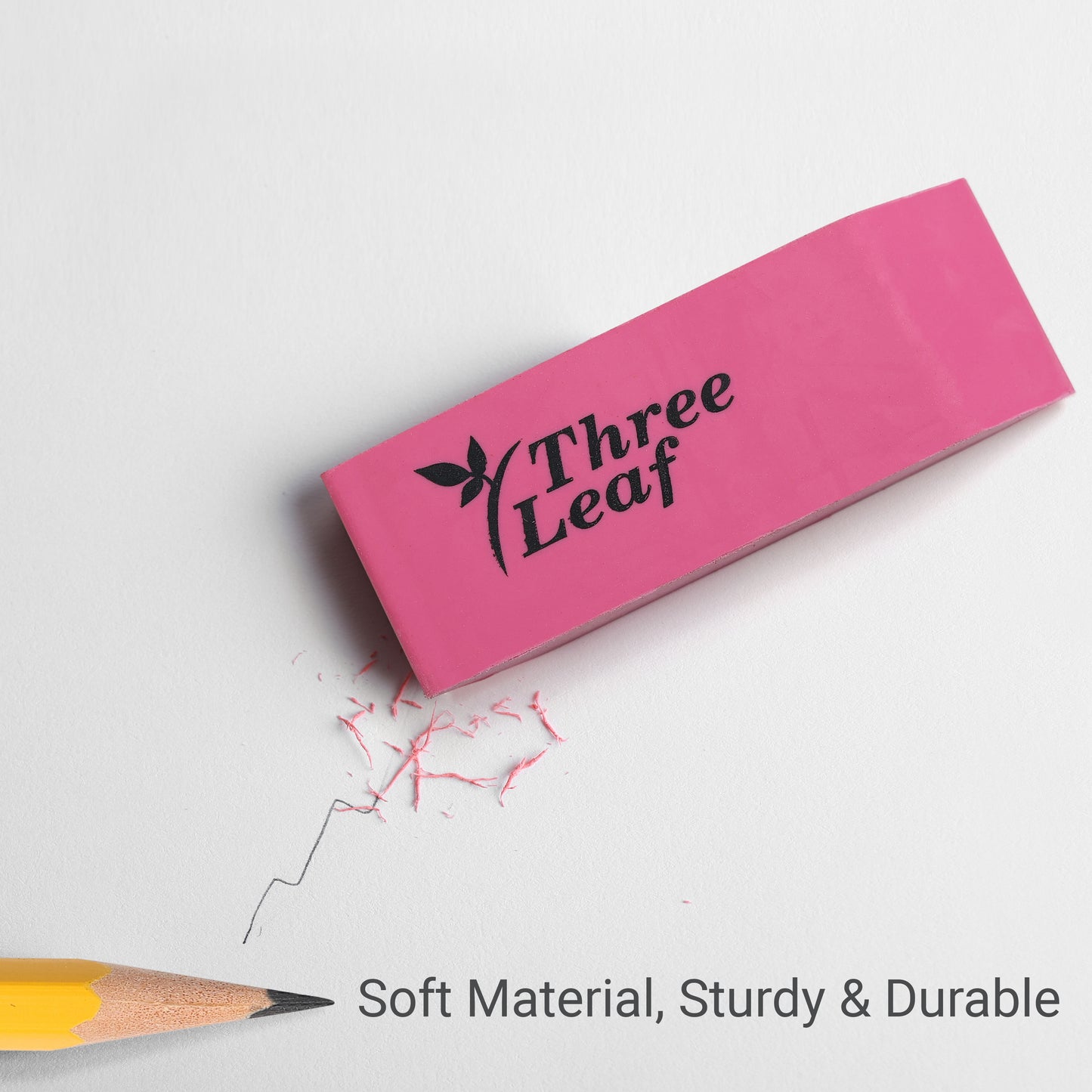 Three Leaf 4 Ct. Pink Bevel Eraser