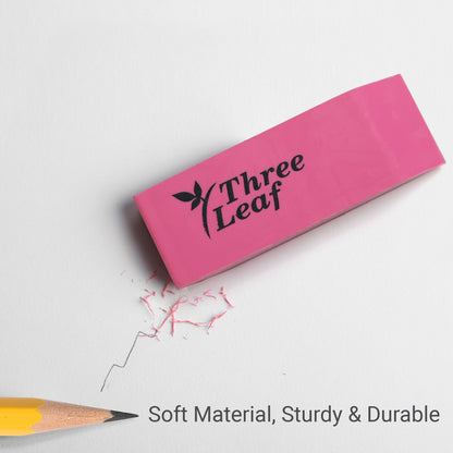 Three Leaf 4 Ct. Pink Bevel Eraser