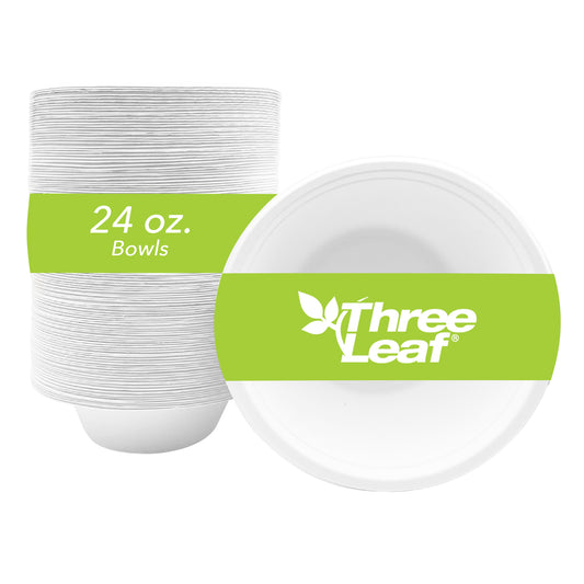 Three Leaf 24 Oz (709 ML)  Bagasse Bowl