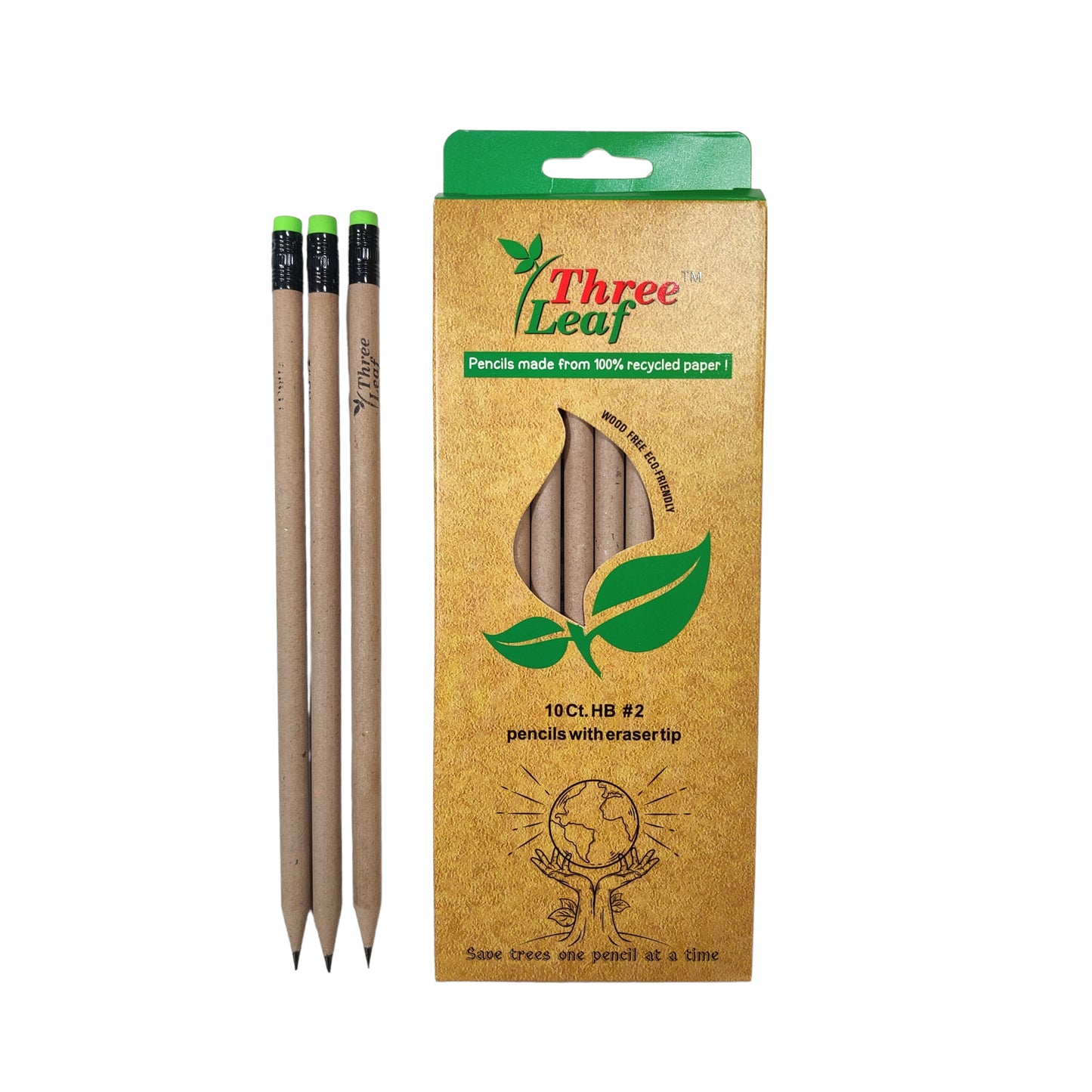 Three Leaf 10 Ct. #2 Hb Recycled Paper Pencils